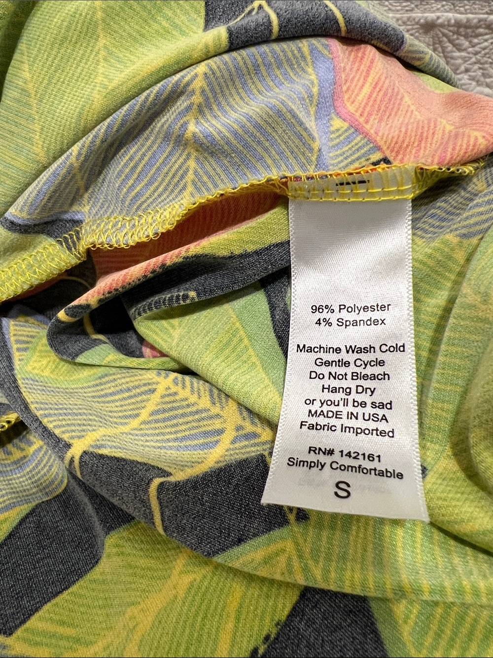 LuLaRoe Neon Leaf-Print Maxi Skirt in Black, Lime & Orange - Picture 4 of 5